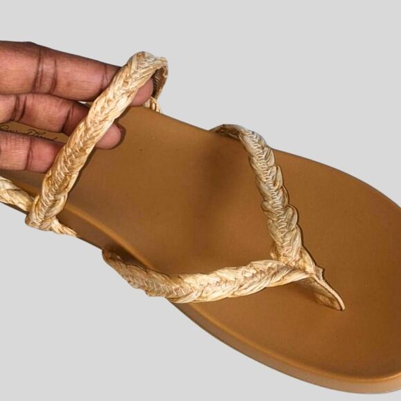 Universal Thread Raffia Rope Sandals Women’s 9.5 Tan Lace-Up Boho Summer Shoes - Picture 8 of 10